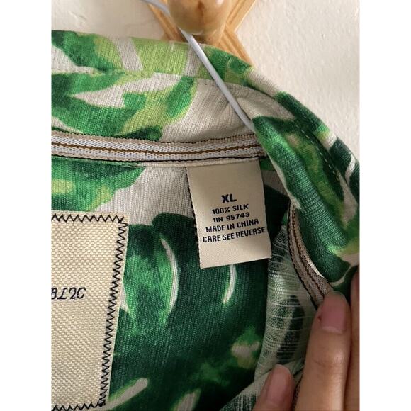 Island Republic Mens Hawaiian 100% Silk Washable Button Down Shirt XL Green - Picture 5 of 6